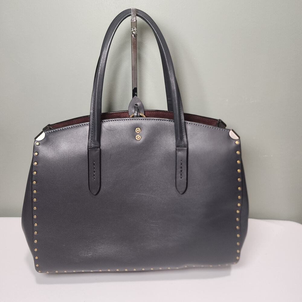 Coach 31932 Cooper Carryall with Rivet Brass Midnight Navy Blue Glovetanned - Picture 4 of 8